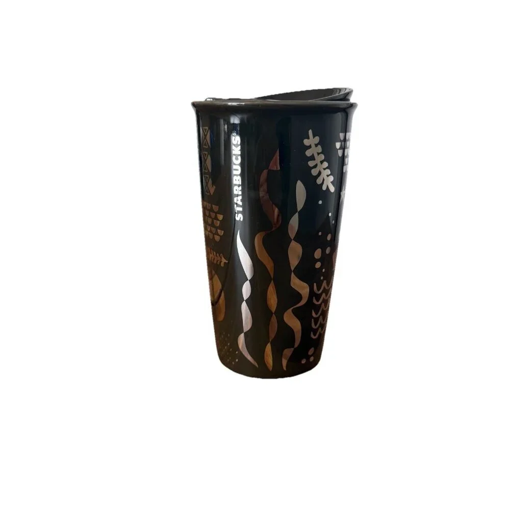 Starbucks Black Silver Mermaid Siren Mug Cup Coffee Travel Collectible 12oz 2017
